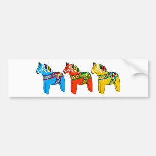 Swedish Dala Horses Bumper Sticker