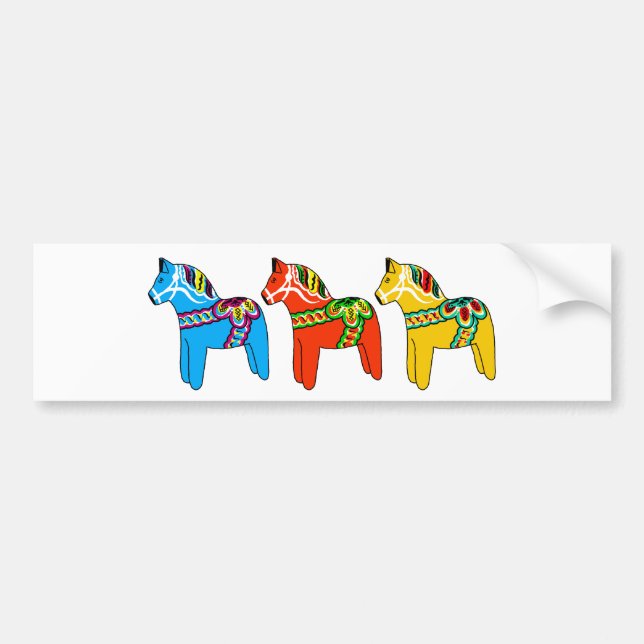 Swedish Dala Horses Bumper Sticker (Front)