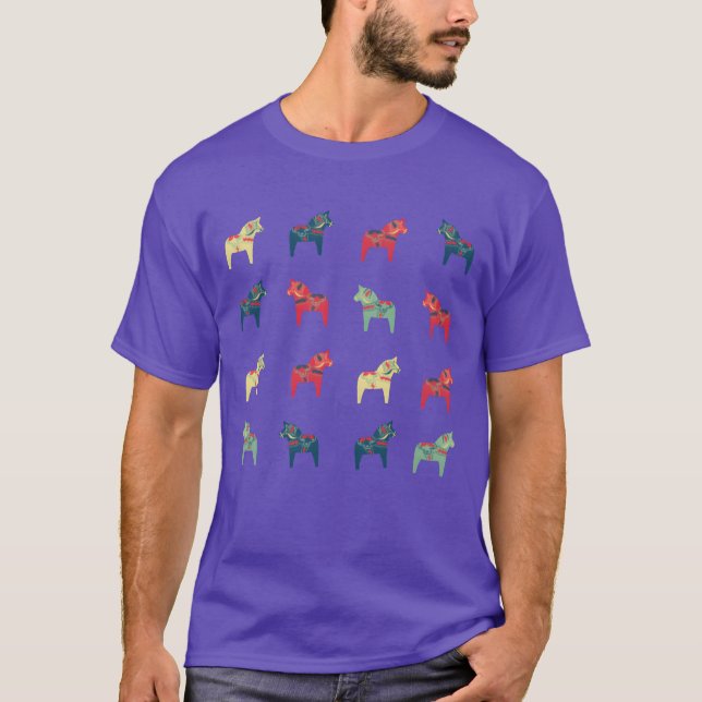 Swedish Dala horses girl T-Shirt (Front)