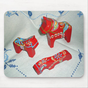Swedish Dala Horses Mouse Mat