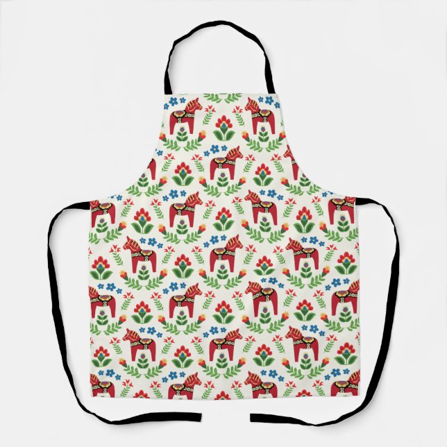 Swedish Dala Horses Red Apron (Front)