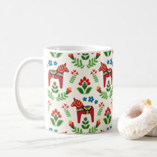 Swedish Dala Horses Red Coffee Mug