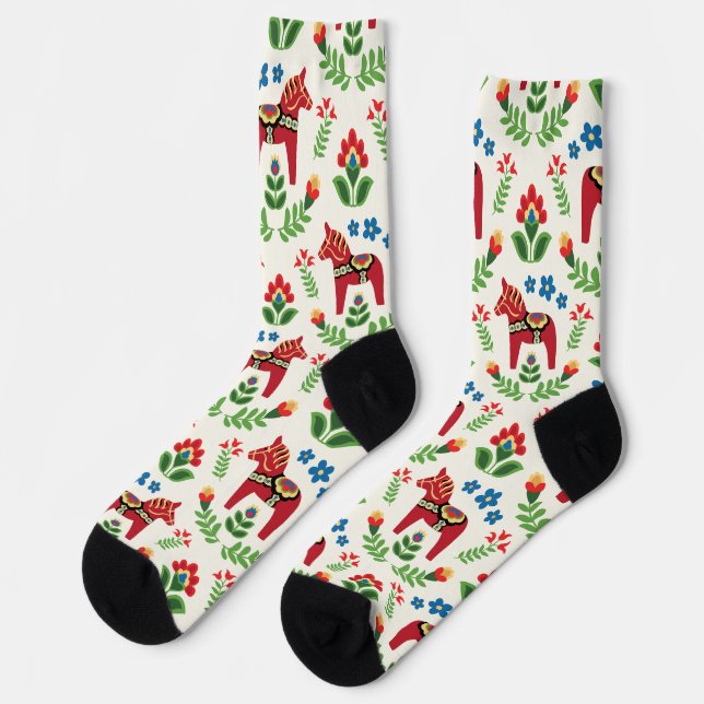 Swedish Dala Horses Red Socks (Left)