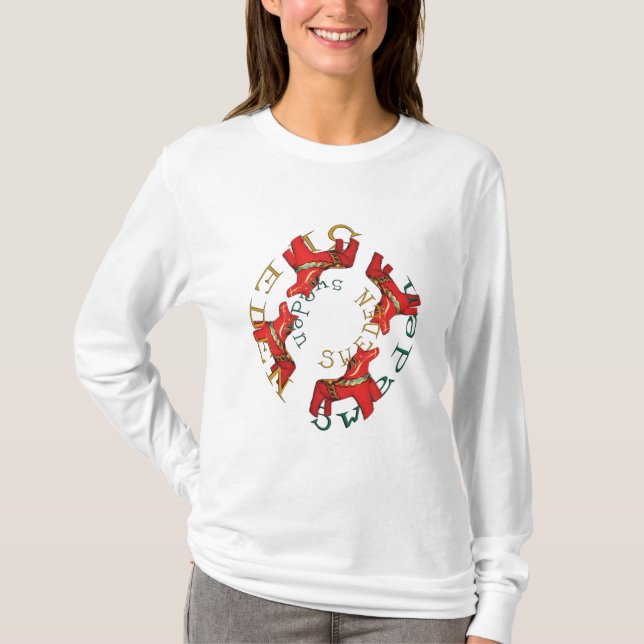 Swedish Dala Horses T-Shirt (Front)