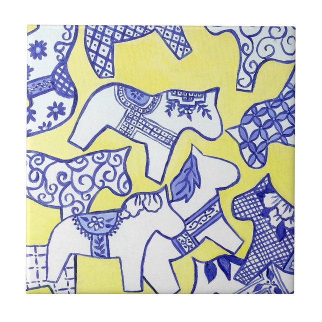 Swedish dala horses Tile (Front)