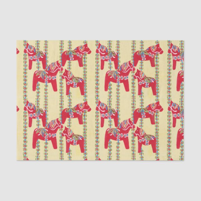 Swedish Dala Horses Tissue paper (Front)