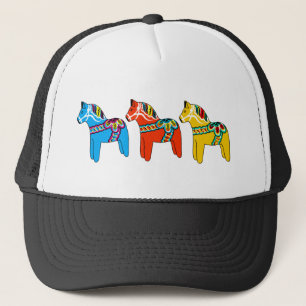 Swedish Dala Horses Trucker Hat