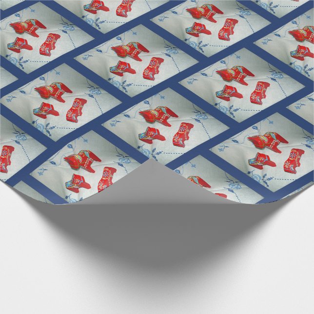 Swedish Dala Horses Wrapping Paper (Corner)