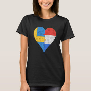 Swedish Dutch Flag Heart T-Shirt