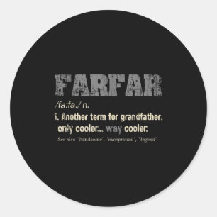 Swedish Farfar Funny Definition Grandpa Gift Classic Round Sticker