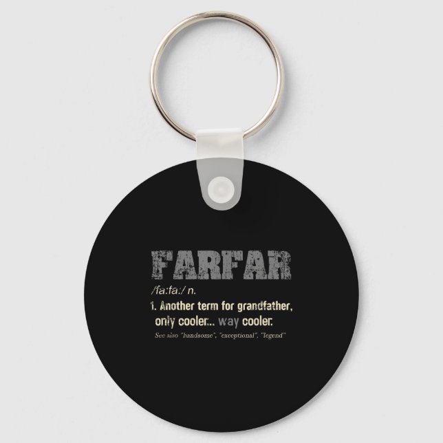 Swedish Farfar Funny Definition Grandpa Gift  Key Ring (Front)