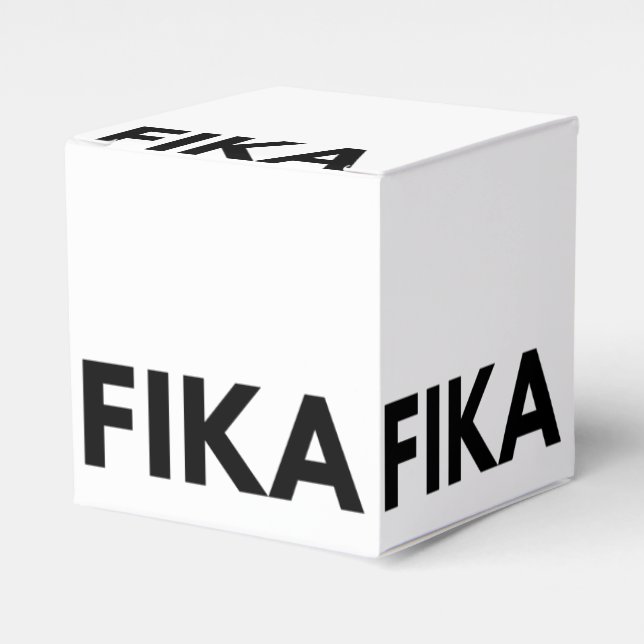 Swedish FIKA Bold Black and White Favour Box (Front Side)
