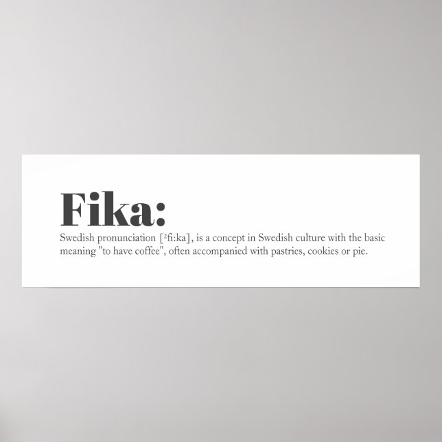 Swedish FIKA definition Poster (Front)