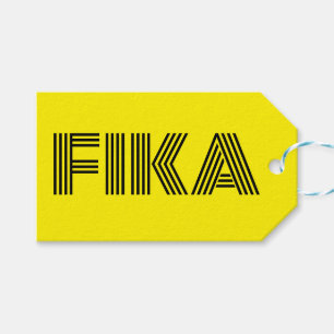Swedish Fika Yellow and Black Gift Tags
