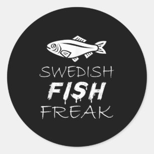 Swedish Fish Freak In The Wild Funny Classic Round Sticker