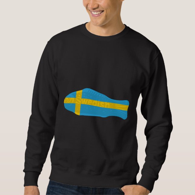 Swedish Fish In Swedish Flag Sweatshirt (Front)