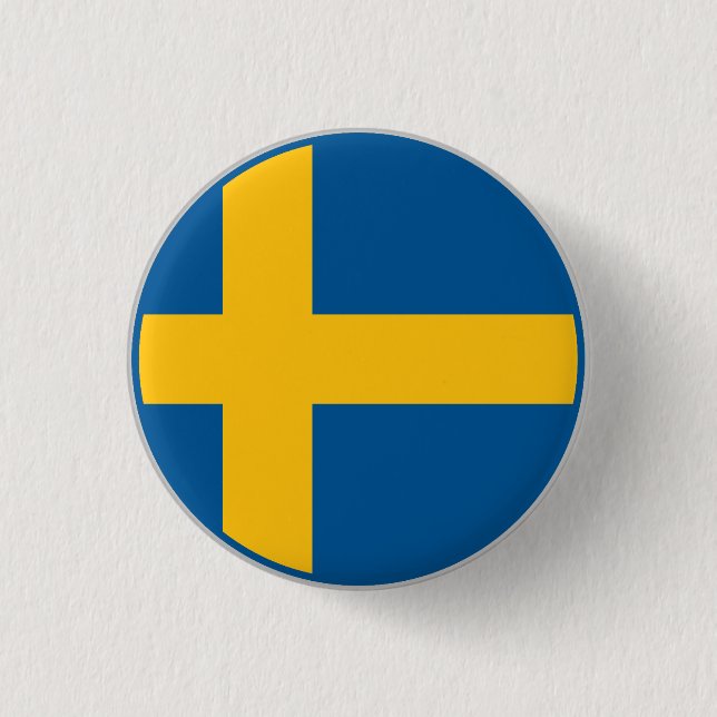 Swedish Flag 3 Cm Round Badge (Front)