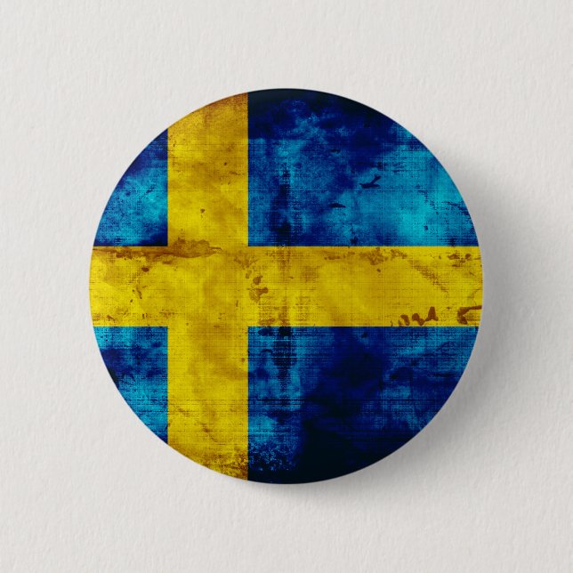 Swedish Flag 6 Cm Round Badge (Front)