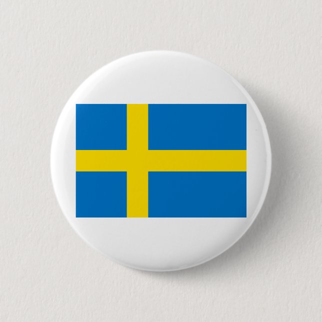 Swedish Flag 6 Cm Round Badge (Front)