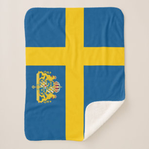 Swedish Flag Blanket, patriotic, Sweden Sherpa Blanket
