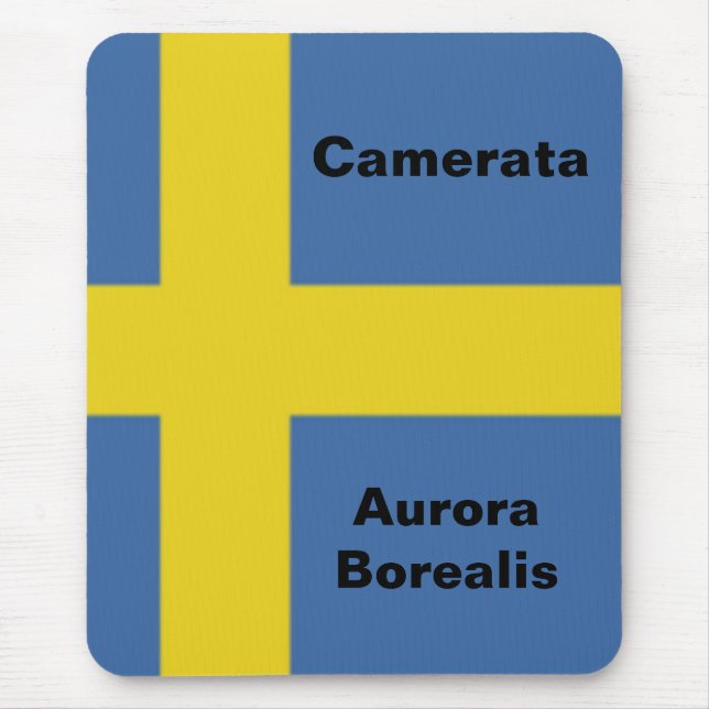 Swedish Flag, Camerata Aurora Borealis Mouse Mat (Front)