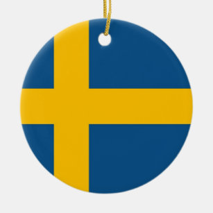 Swedish Flag Ceramic Tree Decoration