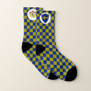 Swedish flag-coat of arms   socks