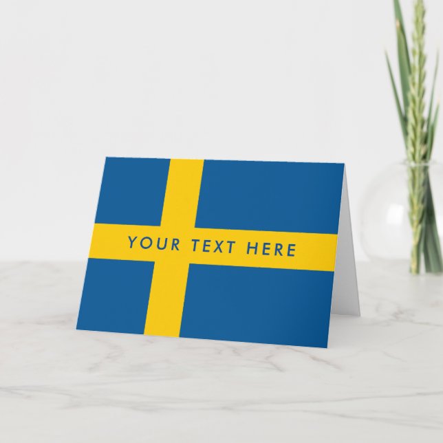 Swedish flag custom greeting card for Sweden (Front)