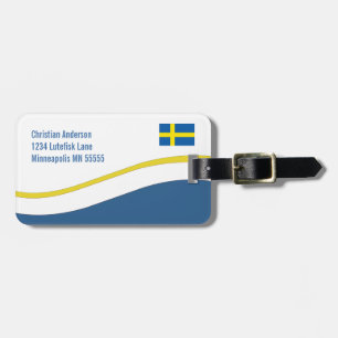Swedish Flag Custom Personalised Luggage Tag