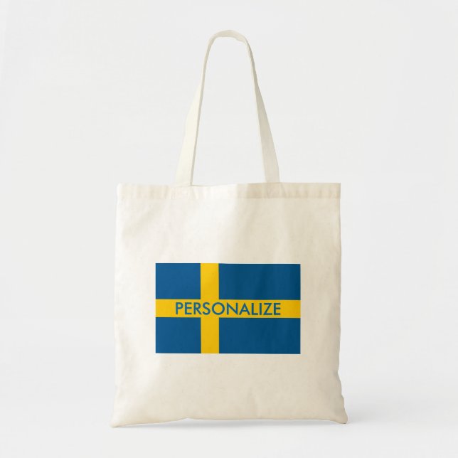 Swedish flag custom tote bag party favour gift (Front)