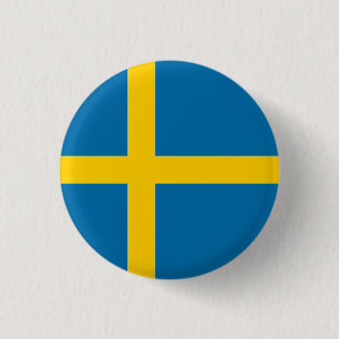 Swedish Flag, Flag of Sweden 3 Cm Round Badge