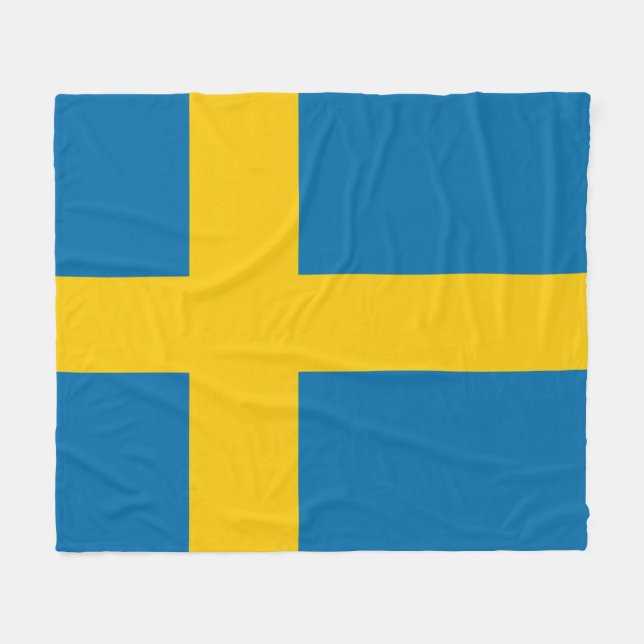 Swedish Flag Fleece Blanket (Front (Horizontal))
