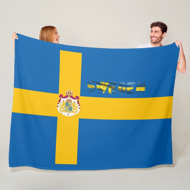 Swedish flag fleece blanket (In Situ)