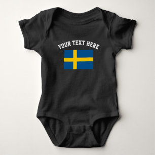 Swedish flag football jersey baby bodysuit outfit