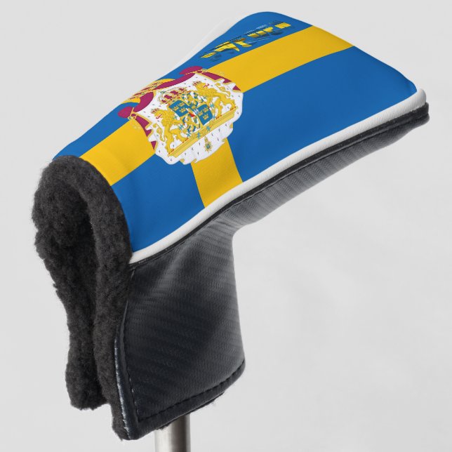 Swedish flag golf head cover (3/4 Front)