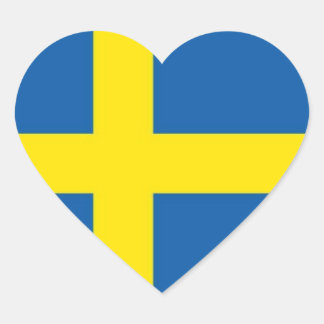 Swedish Flag Heart Heart Sticker