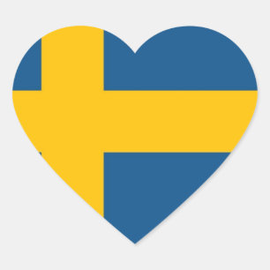 Swedish Flag Heart Sticker
