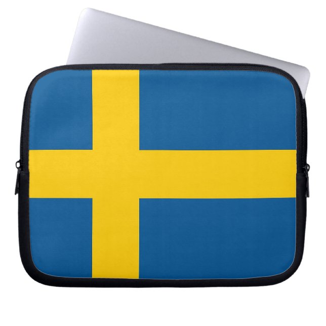 Swedish Flag Laptop Sleeve (Front)