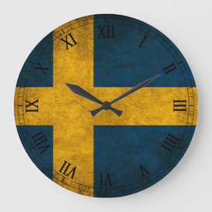 swedish flag large clock