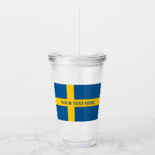 Swedish flag of Sweden custom Acrylic Tumbler