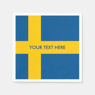 Swedish flag of Sweden custom party napkins