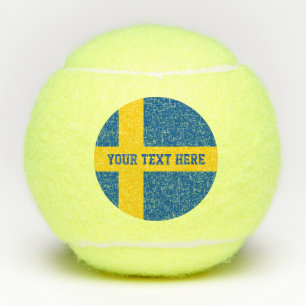 Swedish flag of Sweden custom printed yellow Tennis Balls