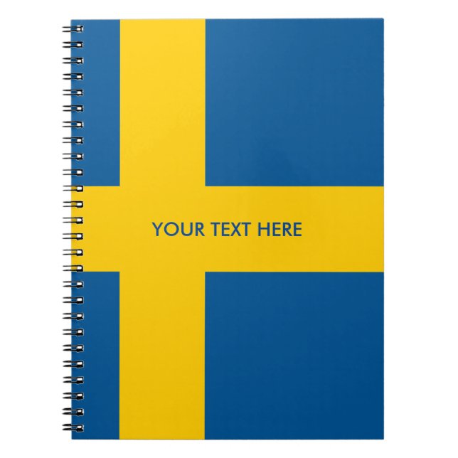 Swedish flag of Sweden custom spiral notebook (Front)