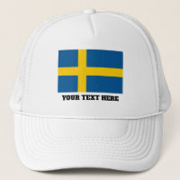 Swedish flag of Sweden custom trucker hat