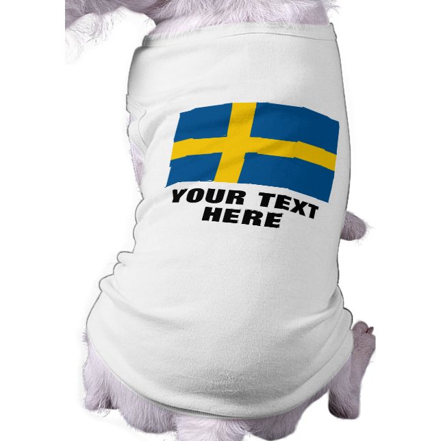 Swedish flag of Sweden custom XL pet dog clothing (Back)