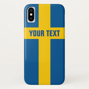 Swedish flag of Sweden personalised iPhone X Case