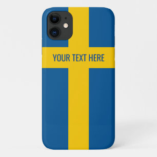 Swedish flag of Sweden personalised iPhone 11 Case