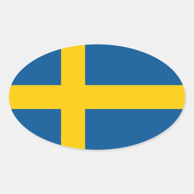 Swedish flag oval car sticker | Flag of Sweden (Front)