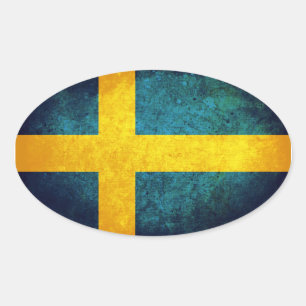 Swedish Flag Oval Sticker