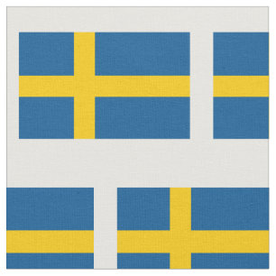 Swedish flag pattern custom fabric DIY textile